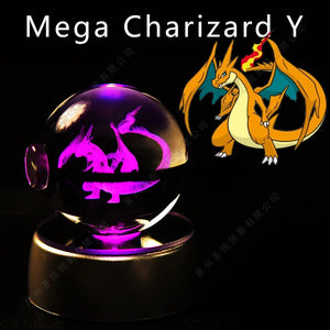 Lámpara Pokebola LED 3D con Base Multicolor | Pikachu, Mewtwo, Gengar, Snorlax y más