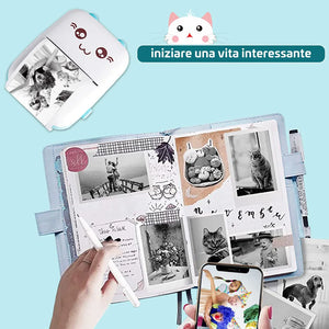 Mini Impresora Térmica Portátil Bluetooth | Sin Tinta, Recargable y Multifuncional para Fotos, Notas y Estudio