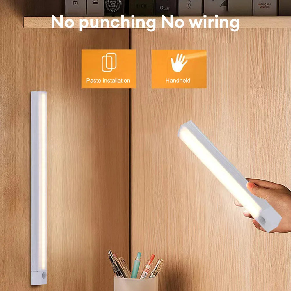 Luz Nocturna LED con Sensor de Movimiento Recargable USB Tipo C – Para Armarios, Escaleras y Cocina