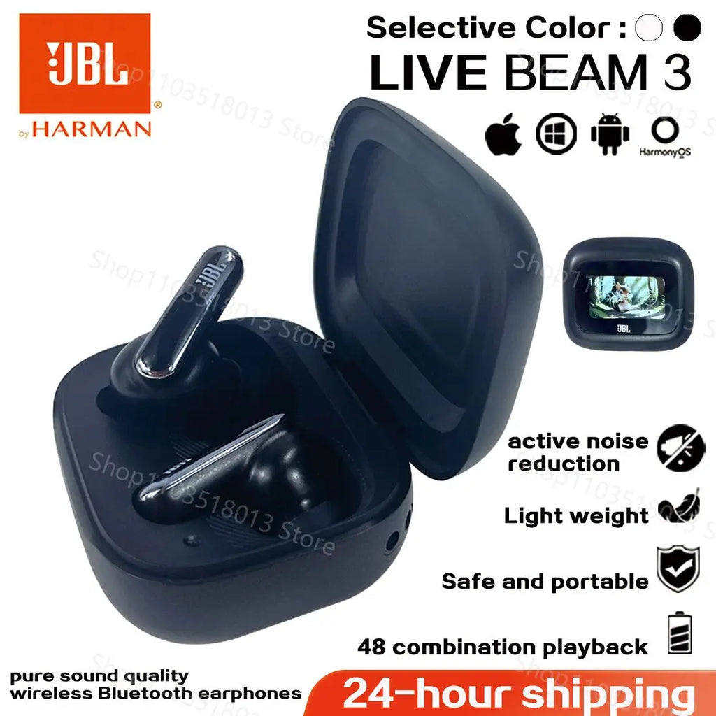Audífonos JBL Live Beam 3 True Wireless con Cancelación de Ruido – Micrófono Dual, Resistencia IP55, Sonido Premium