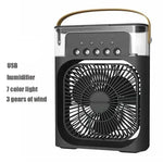 Enfriador de Aire 3 en 1 Portátil con Luz LED – Ventilador, Humidificador y Mini Aire Acondicionado USB para Hogar y Oficina