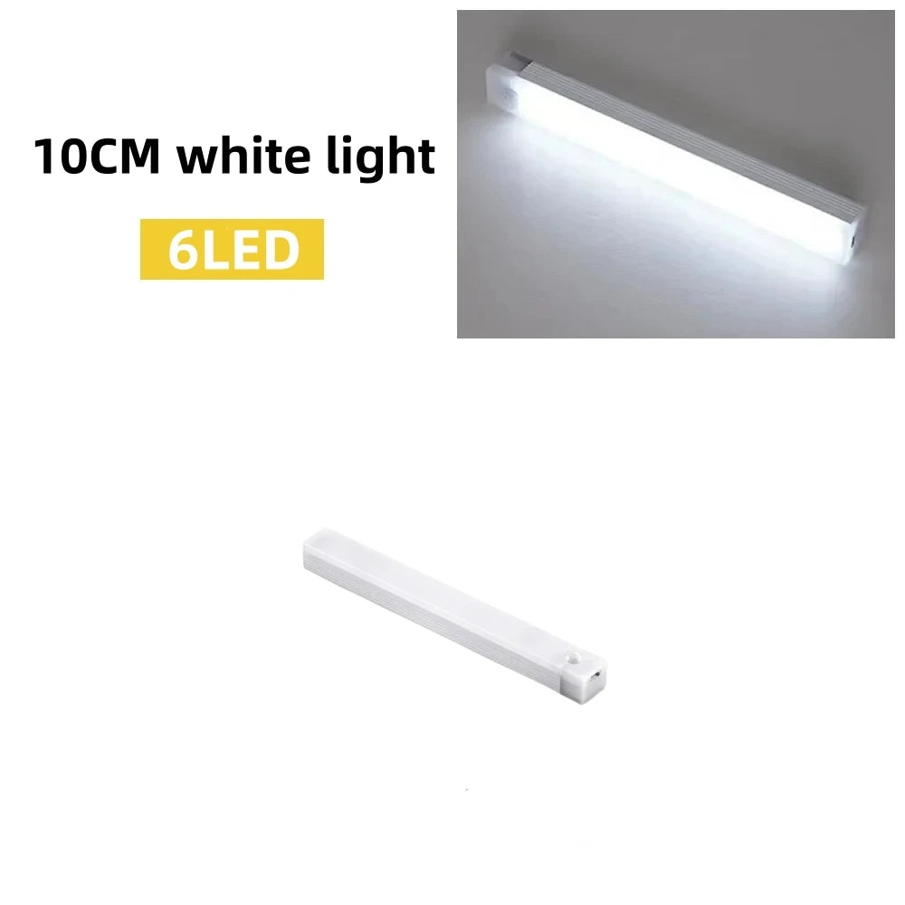 Luz Nocturna LED con Sensor de Movimiento Recargable USB Tipo C – Para Armarios, Escaleras y Cocina