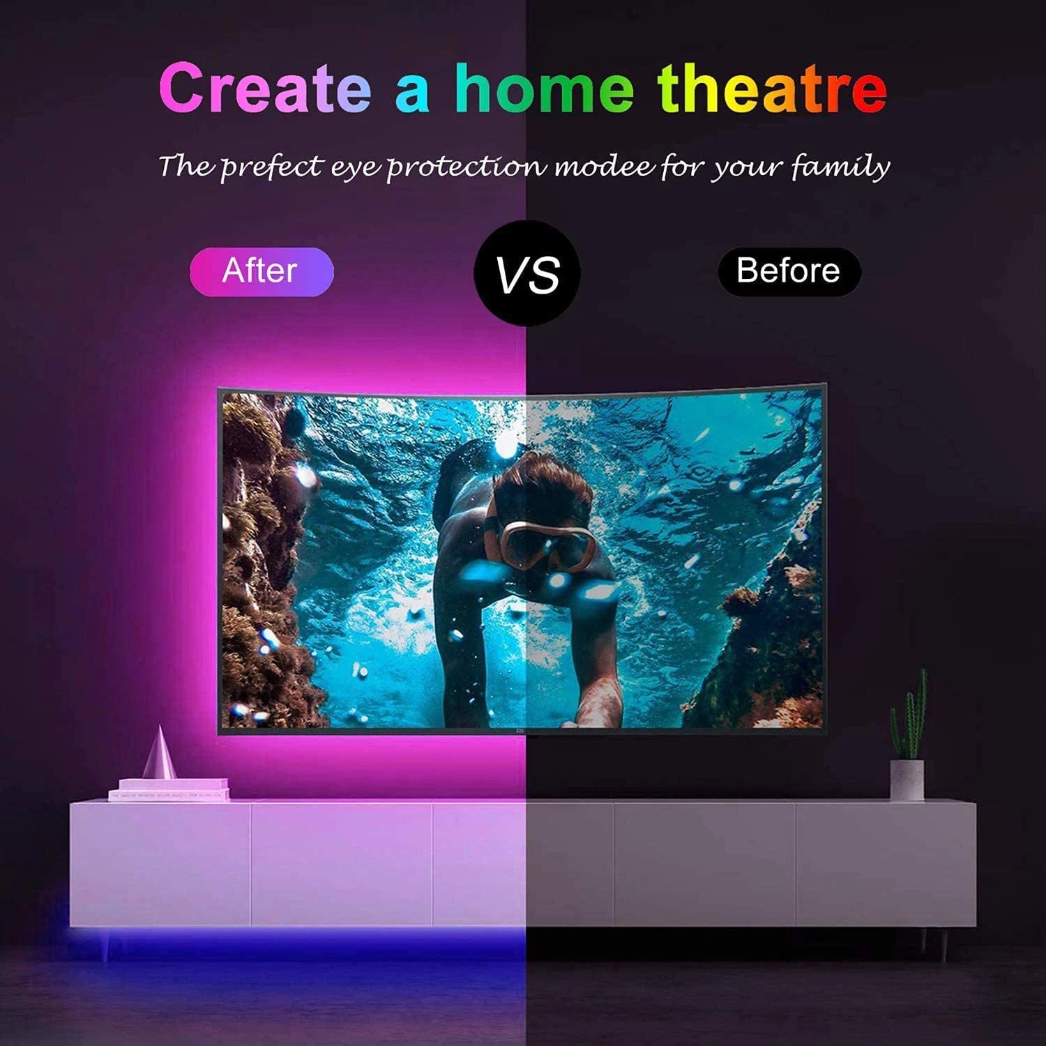 Tira LED RGB 10 m / 20 m con Control Remoto – Iluminación Decorativa para Cuartos, Paredes y Ambientes Festivos | 44 Modos + USB 5V