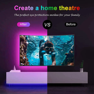 Tira LED RGB 10 m / 20 m con Control Remoto – Iluminación Decorativa para Cuartos, Paredes y Ambientes Festivos | 44 Modos + USB 5V