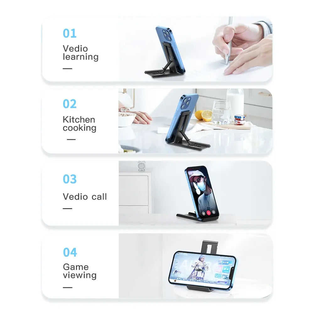 Soporte de Escritorio Plegable Essager – Mini Base Portátil para Celular o Tablet | Compatible con iPhone, Xiaomi, iPad