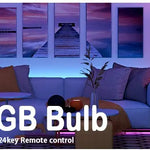Foco LED RGB 16 Colores con Control Remoto – E27 220V, Luz Multicolor Regulable, 8W, Ambiente Inteligente