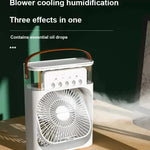 Enfriador de Aire 3 en 1 Portátil con Luz LED – Ventilador, Humidificador y Mini Aire Acondicionado USB para Hogar y Oficina